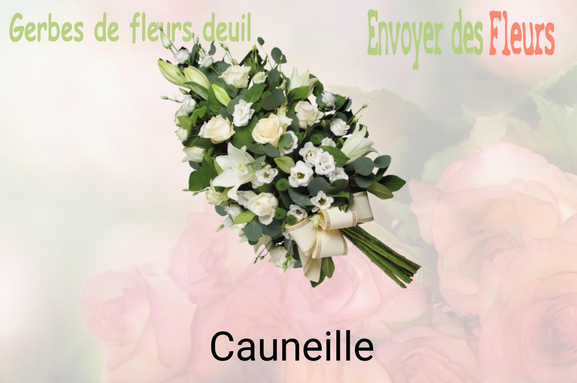 Gerbe de fleurs de deuil livrée à Cauneille